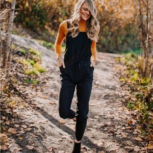 Albion Black Classic Overall Jumpsuit Size Large